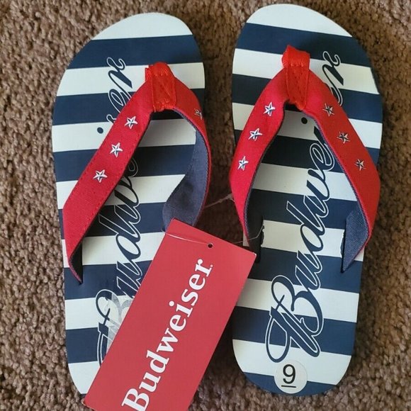 Budweiser Slide Sandals Size 9 - Picture 1 of 4